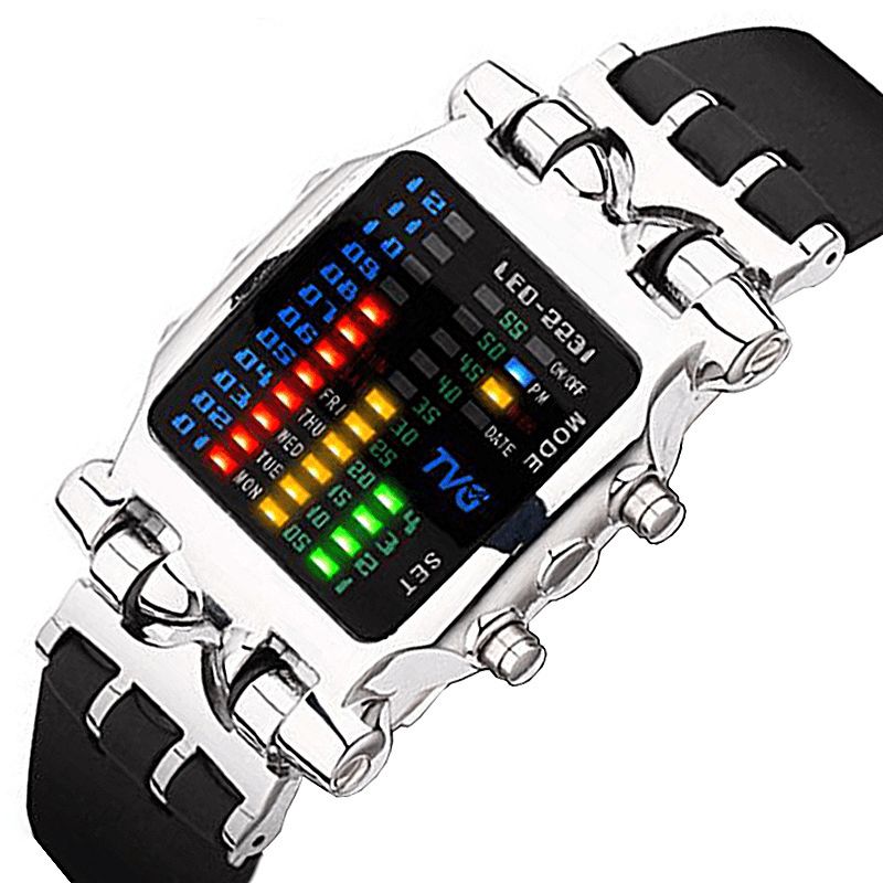 Tvg 2231 Binär Led-Skärm Creative Watch Modeabla Elektroniska Digitala Klockor