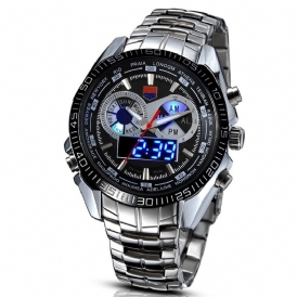 Tvg 468 Herr Luxury Steel Band Date Luminous Display Mode Sport Dual Disaplay Digital Watch