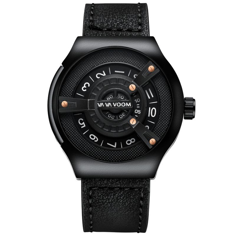 Vava Voom Mode Casual Läderrem 3Atm Vattentät Män Kvartsur Armbandsur