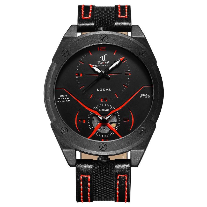 Weide Uv1703 Färgglad Unik Design Herrarmbandsur Dual Time Display Kvartsur