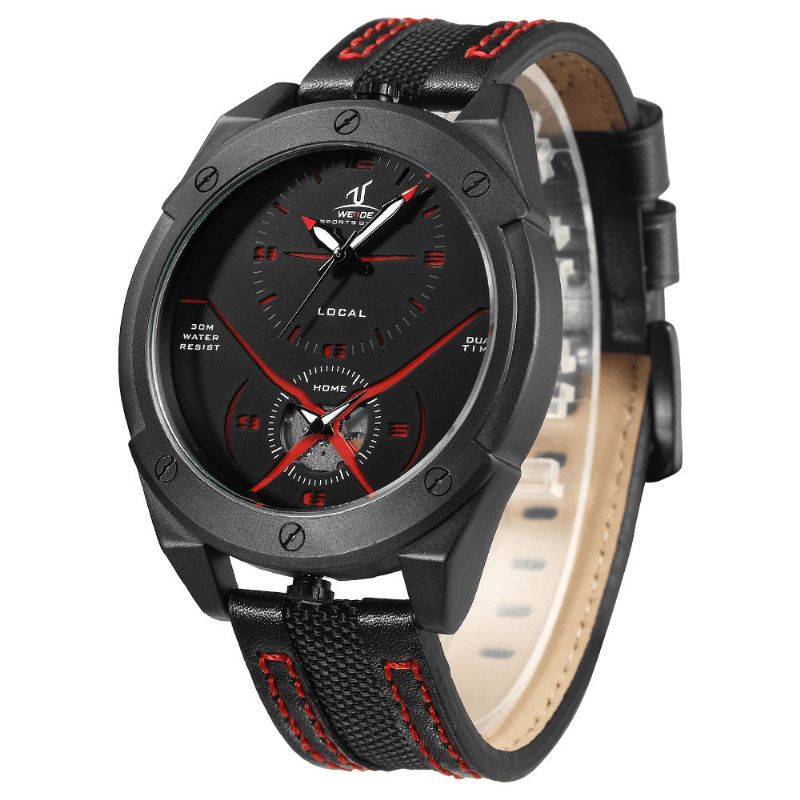 Weide Uv1703 Färgglad Unik Design Herrarmbandsur Dual Time Display Kvartsur