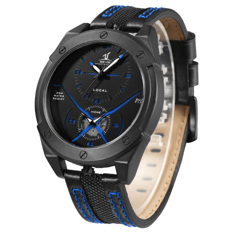 Weide Uv1703 Färgglad Unik Design Herrarmbandsur Dual Time Display Kvartsur