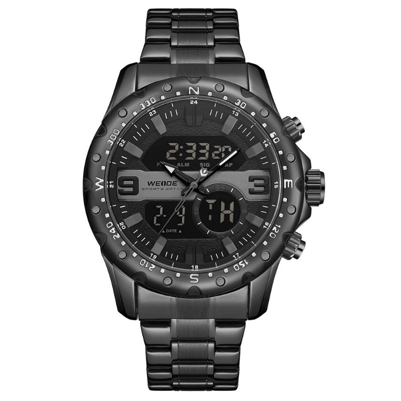 Weide Wh8502 Business Style Dual Display Watch Lcd Digital Chronograph 3Atm Vattentät Herrklocka