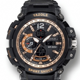 Yazole 481 482 Sport Stoppur Timing Kalender Vecka Lysande Dual Display Digital Watch