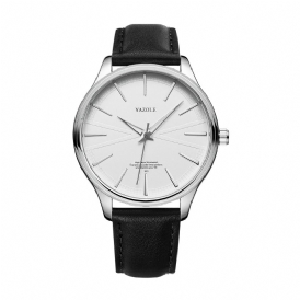 Yazole 512 Business Style Enkel Dial Clean Lines Läderrem Herr Kvartsur