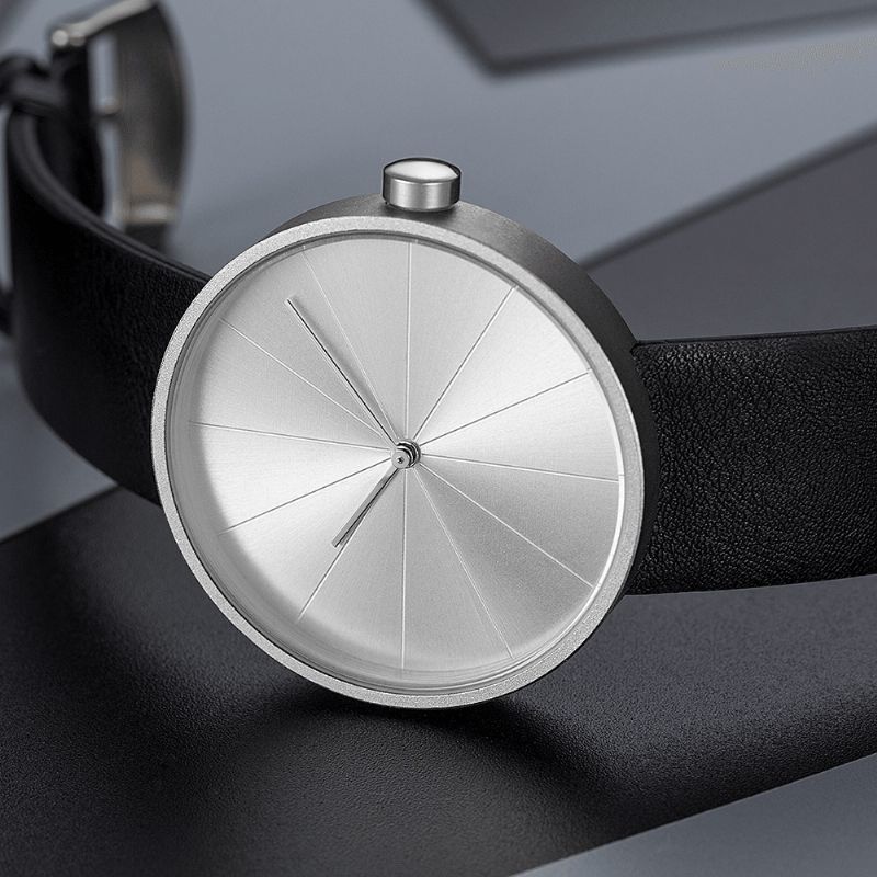 Yazole 520 Skivspelaren Simple Art Dial Läderrem Herr Casual Kvartsur