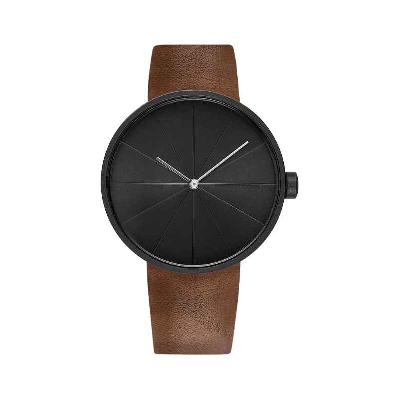 Yazole 520 Skivspelaren Simple Art Dial Läderrem Herr Casual Kvartsur