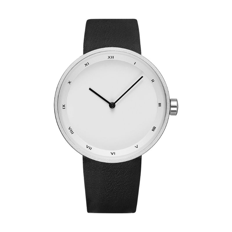 Yazole 521 Simple Big Dial Pu Läderband Vattentät Herr Kvartsur