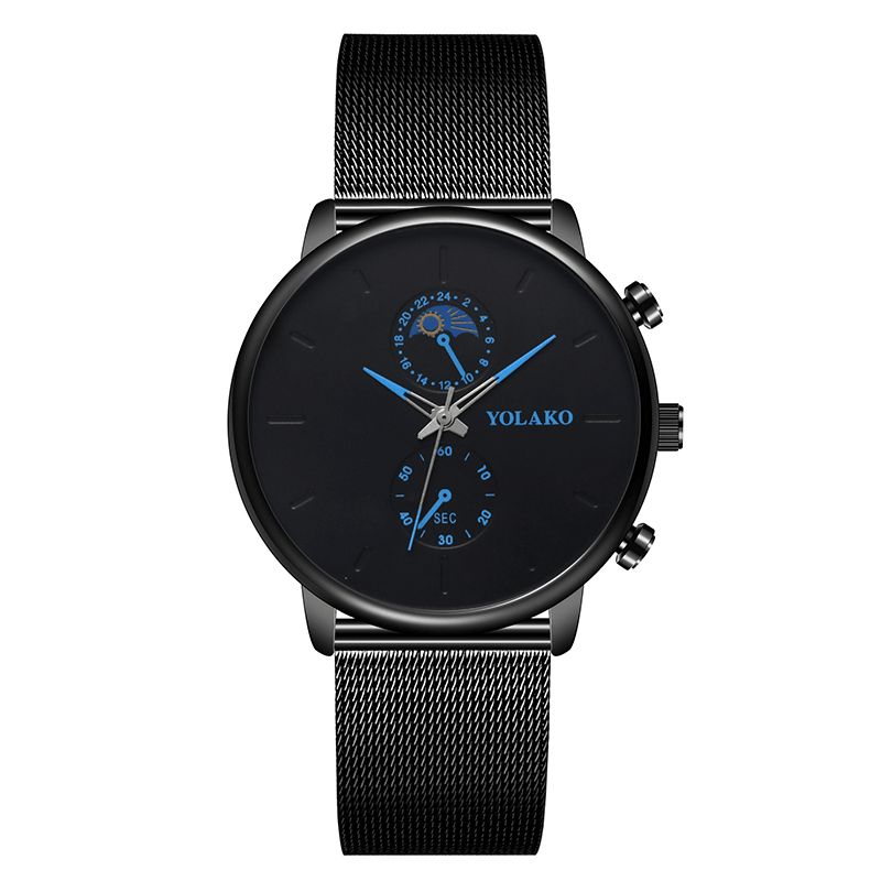 Yolako Mode Mesh Armband Herr Vattentät Business Style Watch Kvartsur