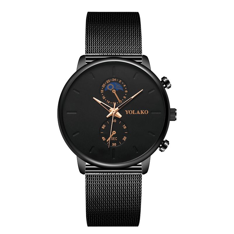 Yolako Mode Mesh Armband Herr Vattentät Business Style Watch Kvartsur