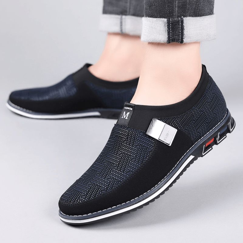 Män Andas Halkfri Bekväm Mjuk Botten Slip On Casual Business Loafers Skor