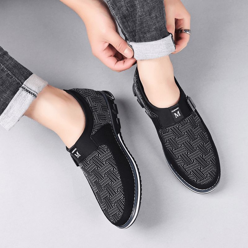 Män Andas Halkfri Bekväm Mjuk Botten Slip On Casual Business Loafers Skor