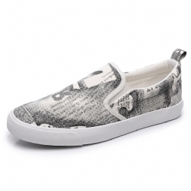 Män Canvas Andas Slip On Comfy Casual Court Flat Skor