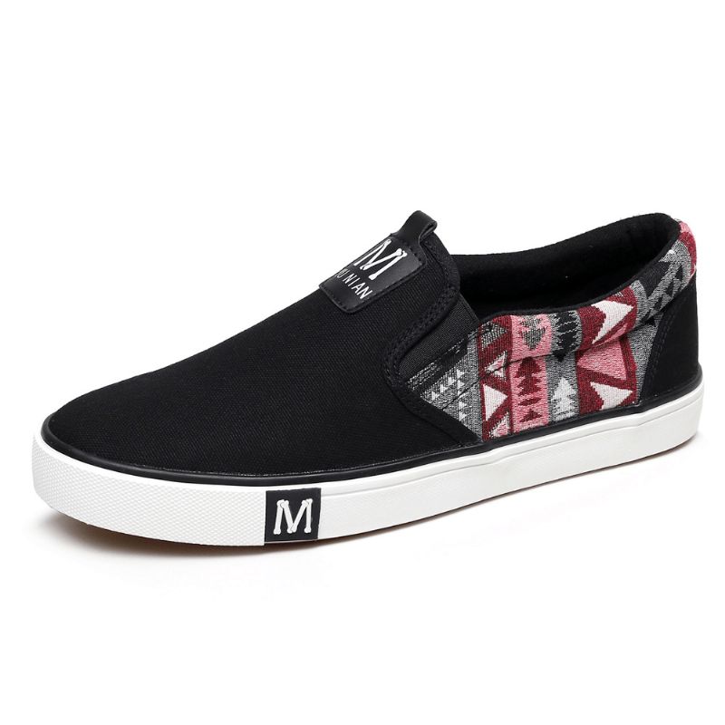 Män Canvas Andas Slip On Halkfria Mjuka Casual Court Skor