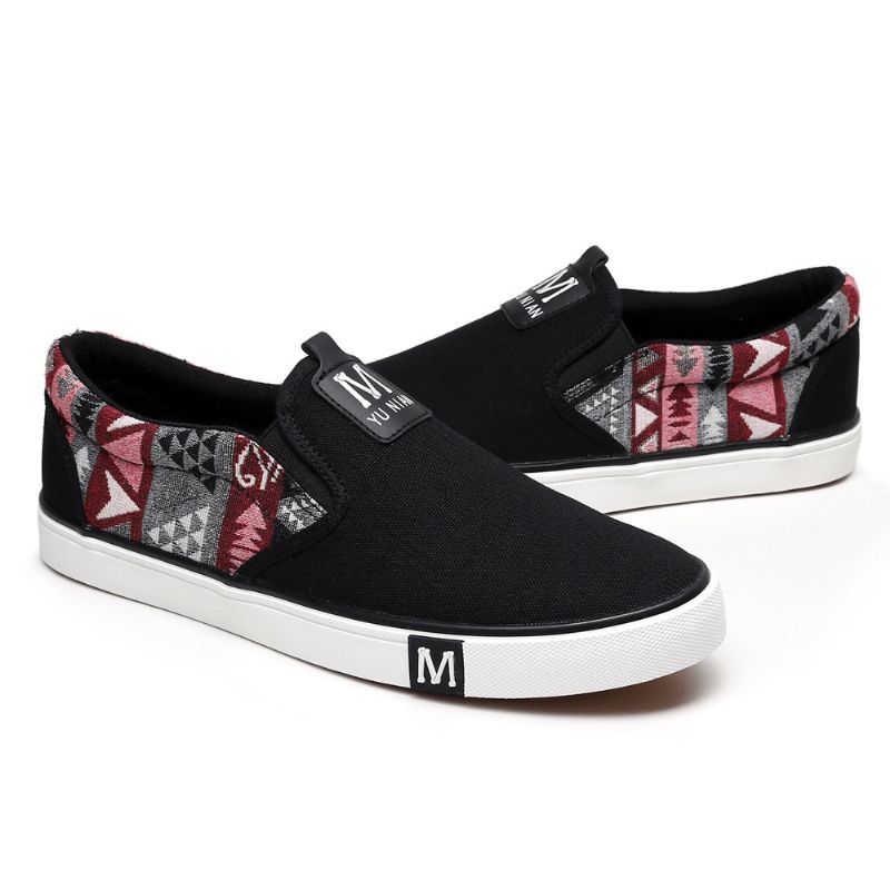 Män Canvas Andas Slip On Halkfria Mjuka Casual Court Skor