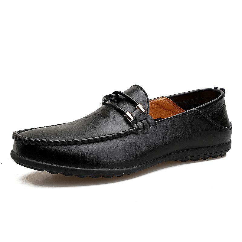 Män Kohud Läder Andas Mjuk Botten Bekväma Slip On Casual Business Skor