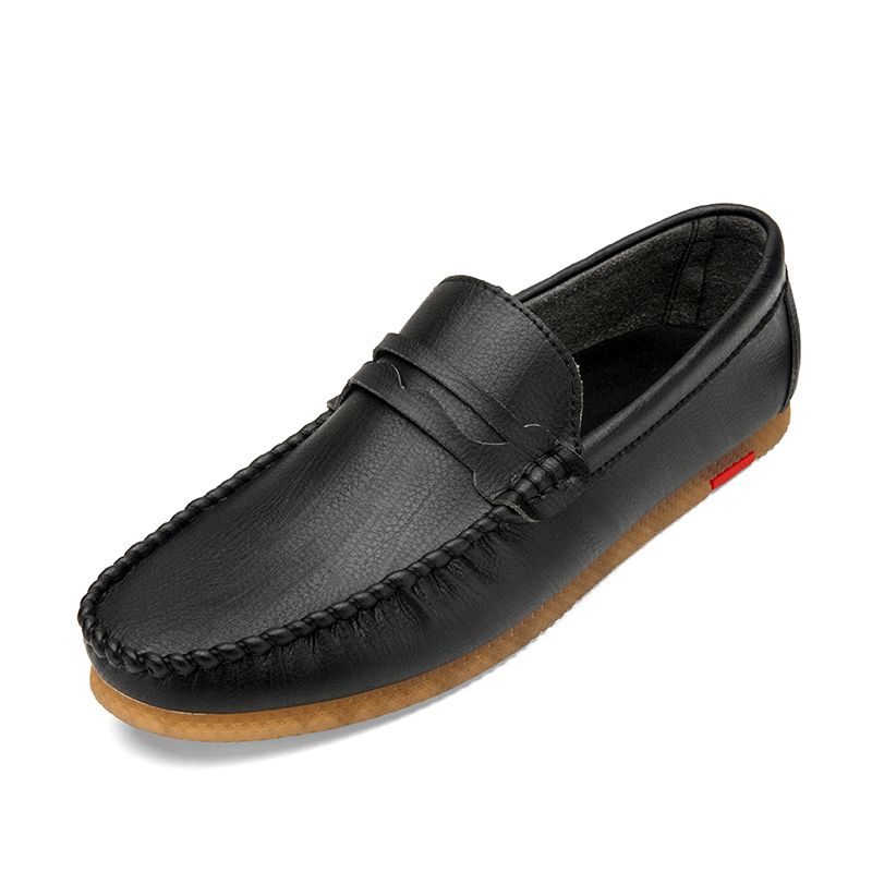 Män Microfiber Andas Bekväma Botten Slip On Driving Loafers Casual Läderskor