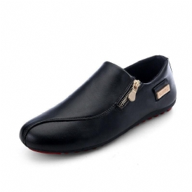 Män Ventilerande Dragkedja Slip On Halkfria Casual Platta Skor