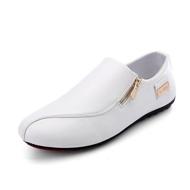 Män Ventilerande Dragkedja Slip On Halkfria Casual Platta Skor