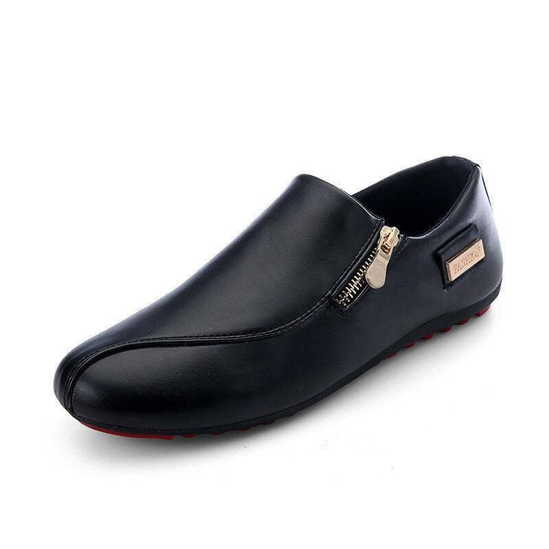 Män Ventilerande Dragkedja Slip On Halkfria Casual Platta Skor