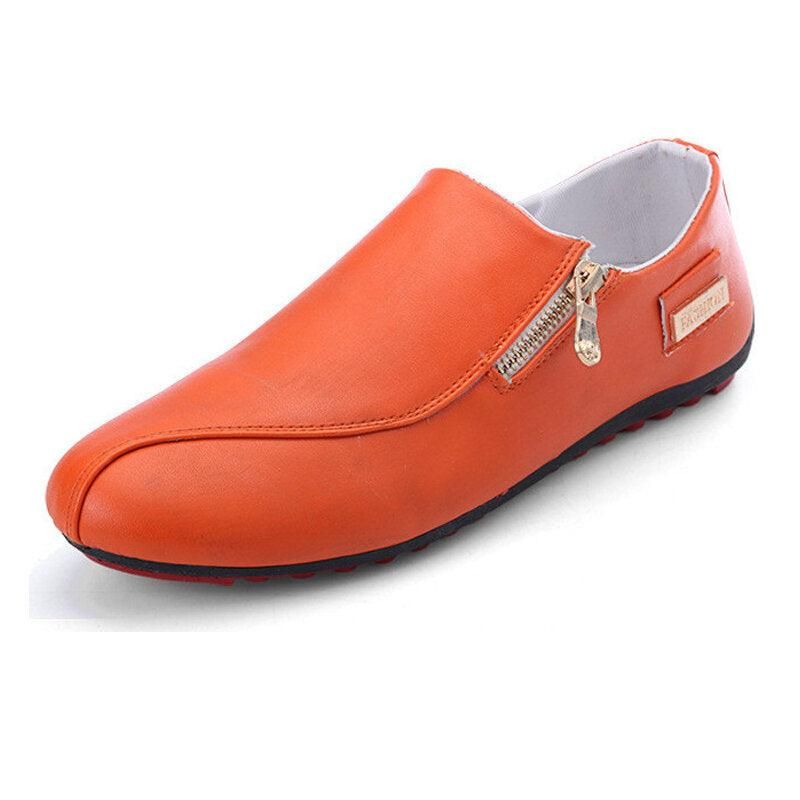 Män Ventilerande Dragkedja Slip On Halkfria Casual Platta Skor