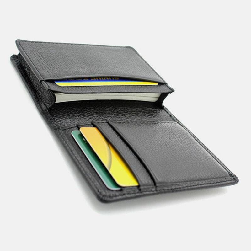 Äkta Läder För Män Med Stor Kapacitet Bifold Retro Business Multi-Card Slot Korthållare Visitkortshållare Kreditkortshållare Plånbok