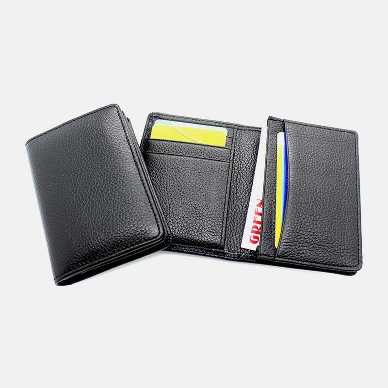 Äkta Läder För Män Med Stor Kapacitet Bifold Retro Business Multi-Card Slot Korthållare Visitkortshållare Kreditkortshållare Plånbok