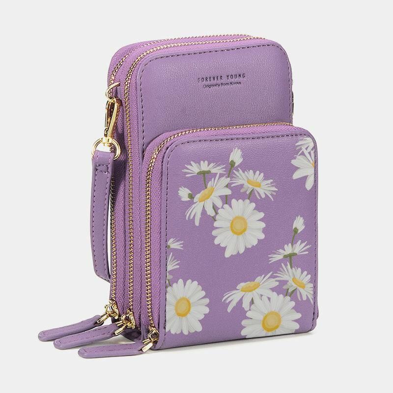 Dam Daisy Clutch Väska Kort Väska Telefonväska Crossbody Väska