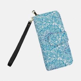 Kvinnor Canvas Bohemian Style Printing Long Clutch Plånbok