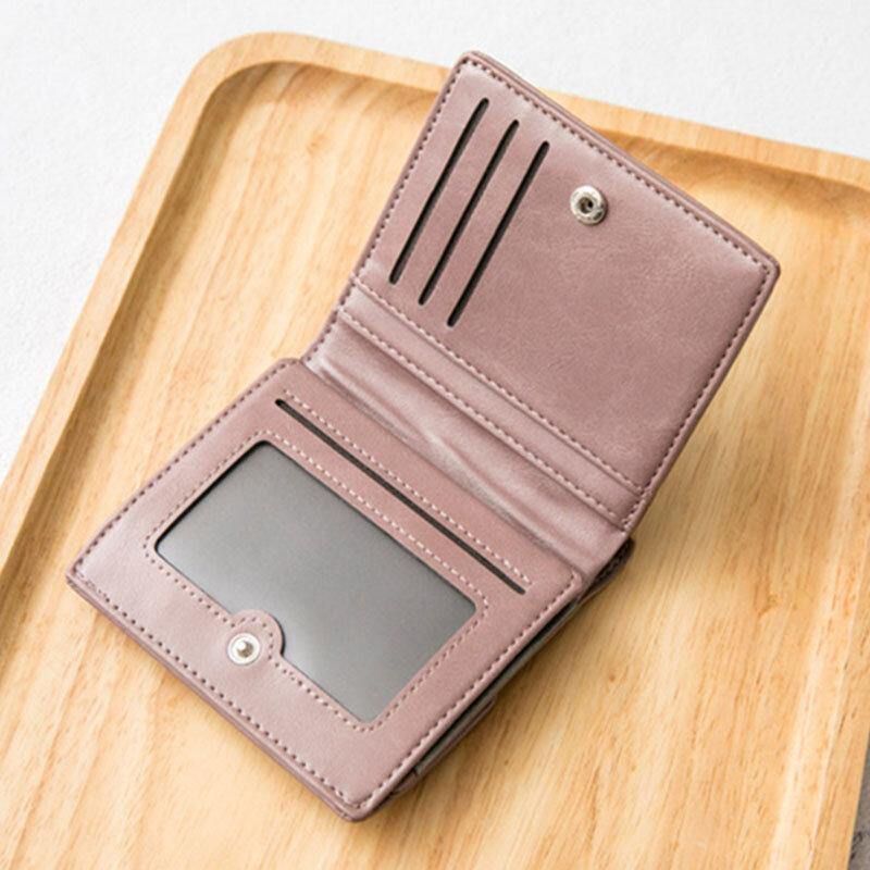 Kvinnor Retro Mni Bifold Multi-Card Slot Card Holder Plånbok