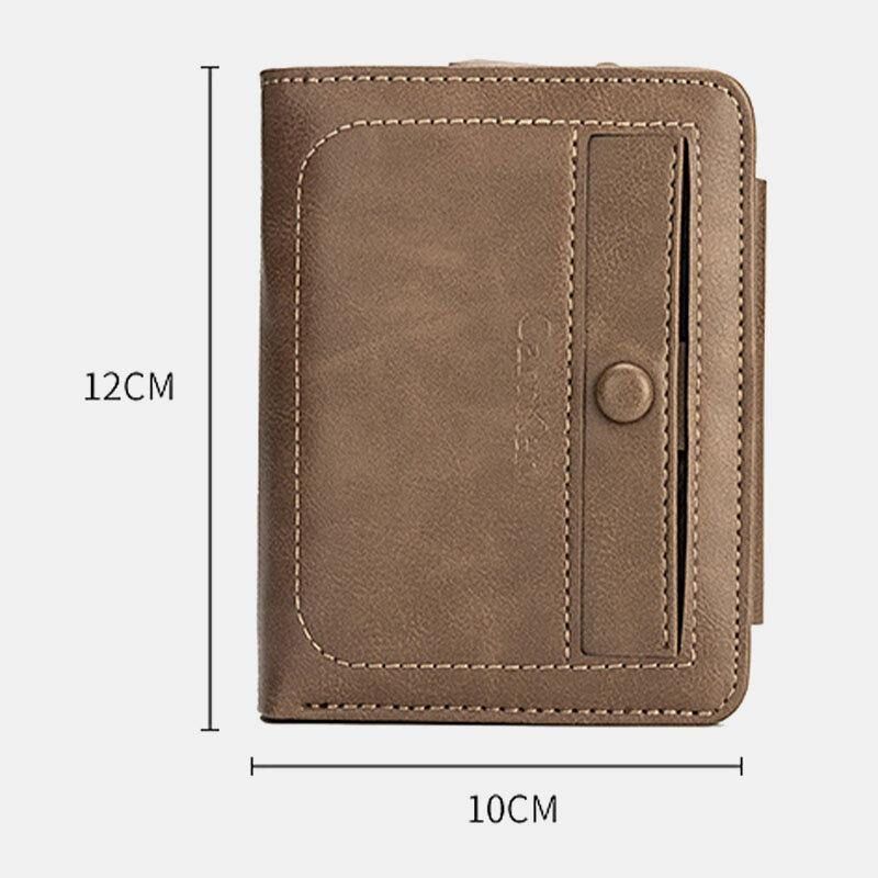 Män Faux Leather Retro Business Trifold Multi-Slot Card Holder Plånbok