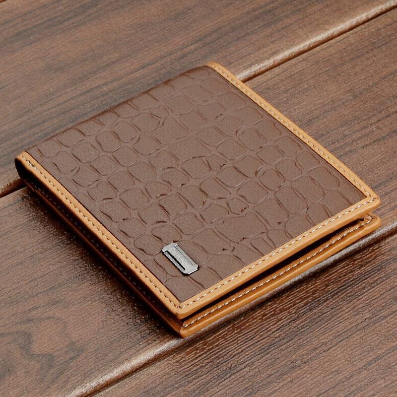 Män Konstläder Business Casual Bifold Multi-Slot Korthållare Plånbok