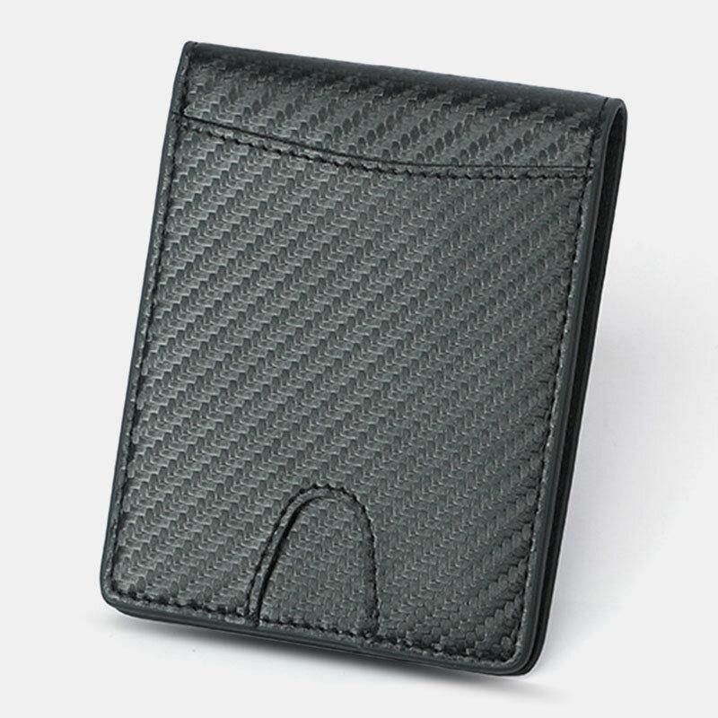 Män Multifunction Business Rfid Kolfiber Us Dollar Clip Card Trade Short Multi-Card Slots Plånbok