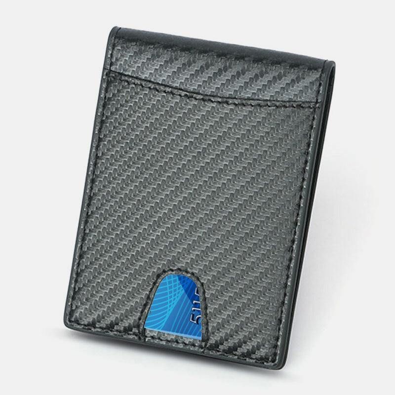 Män Multifunction Business Rfid Kolfiber Us Dollar Clip Card Trade Short Multi-Card Slots Plånbok