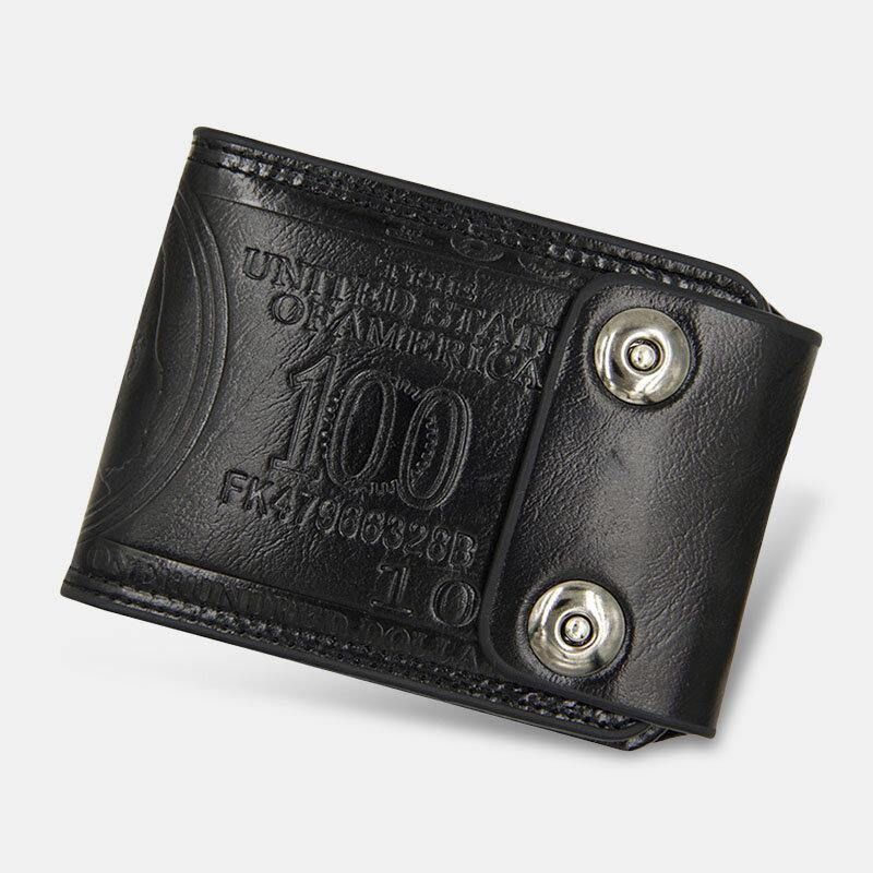 Män Pu Läder Dollar Mönster Bifold Sortera Multi-Card Slot Korthållare Mynt Plånbok