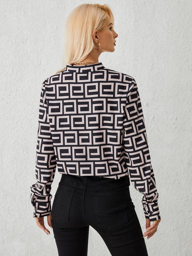 Daily Långärmad Urban Geometric Regular Fit Top