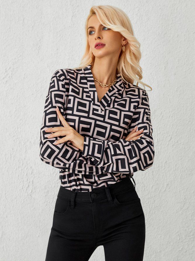 Daily Långärmad Urban Geometric Regular Fit Top