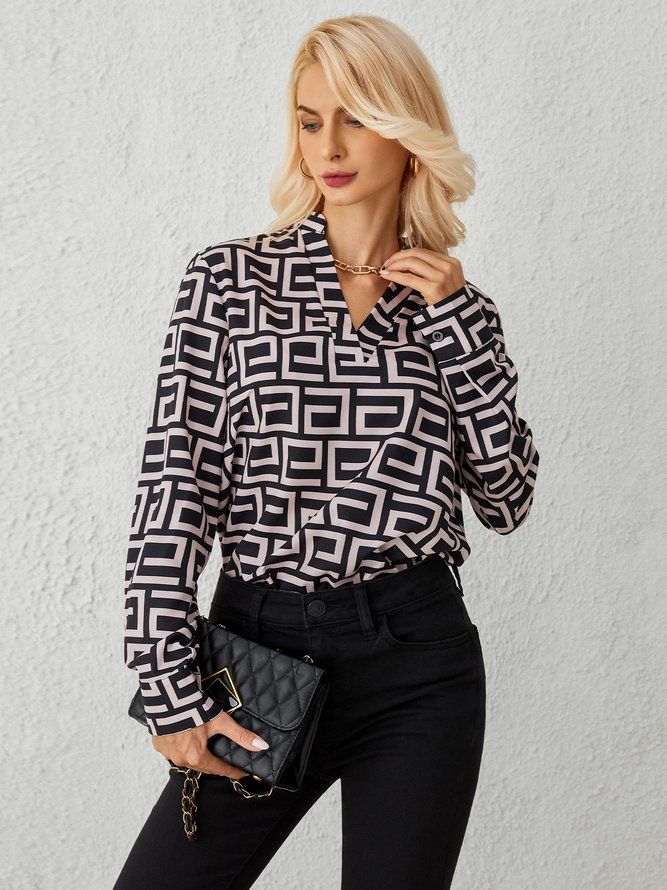 Daily Långärmad Urban Geometric Regular Fit Top