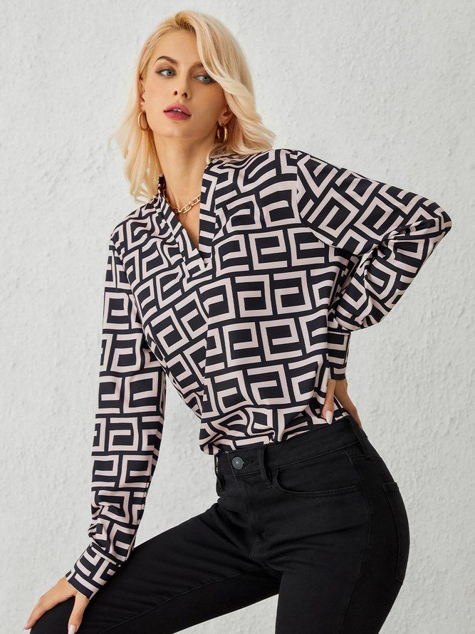 Daily Långärmad Urban Geometric Regular Fit Top