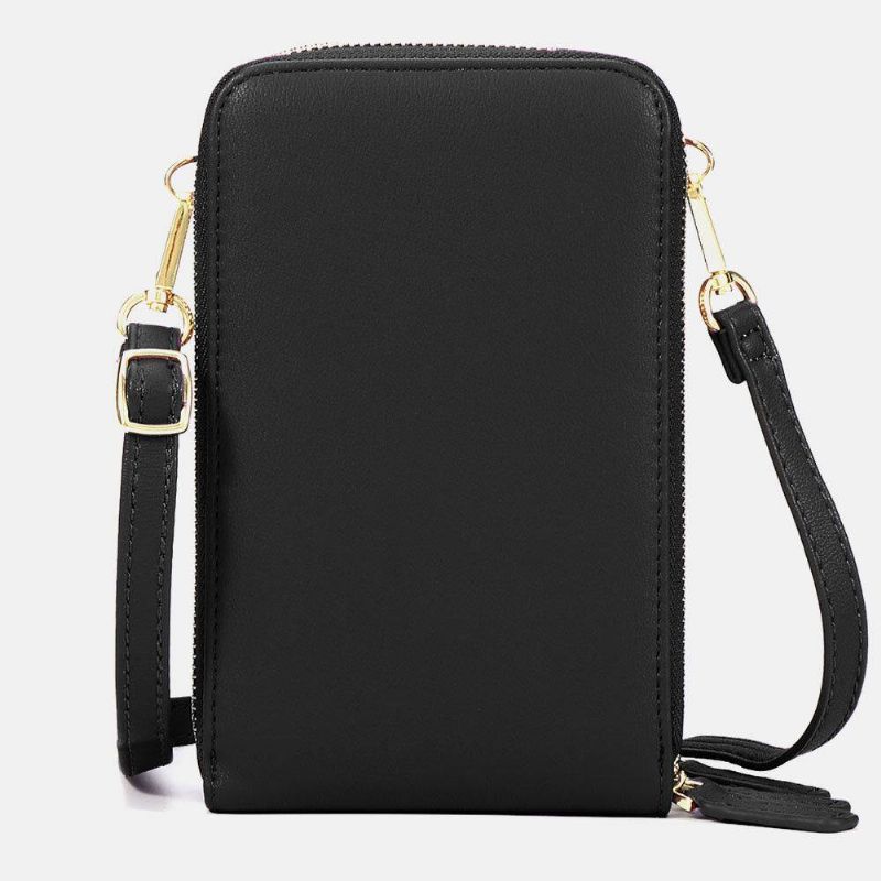 Dam Konstläder Casual Söt Svart Katt Och Ränder Med Justerbar Axelväska Crossbody-Väska