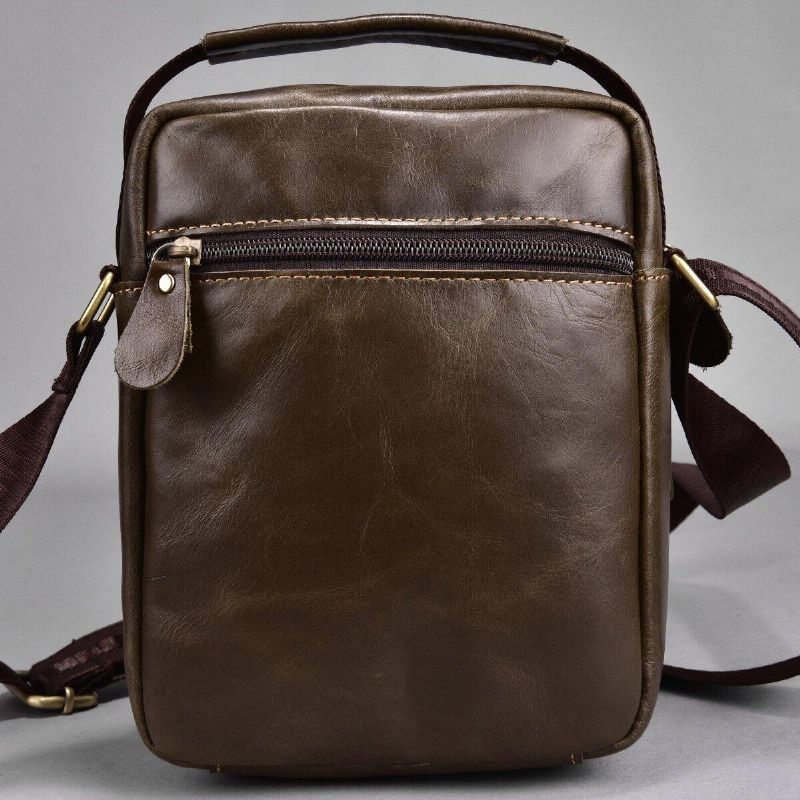 Herr Äkta Läder Multi-Pocket Vintage 6.3 Tums Telefonväska Crossbody-Väskor Axelväska Handväska