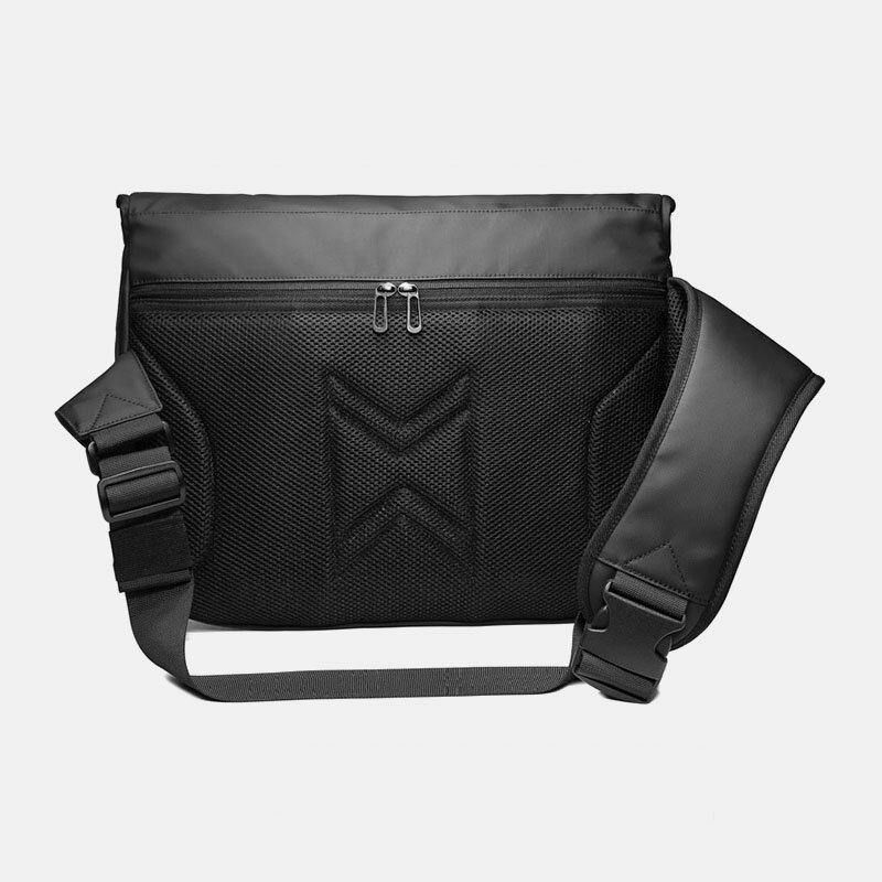 Herr Pvc Vattentät Crossbody-Väska Med Stor Kapacitet Multifunktion 15.6 Tums Bärbara Portföljer Messenger-Axelväska