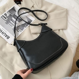 Kvinnor Konstläder Med Stor Kapacitet Retro Casual Brief Axelväska Crossbody Bag