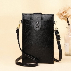 Kvinnor Pu Läder Retro 6.3 Tums Telefonväska Mini Multi-Card Slot Crossbody Väskor Axelväska