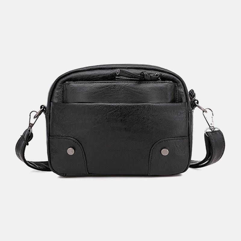 Kvinnor Pu-Läder Retro Mode Med Flera Fickor 6.3 Tums Telefonväska Mjuk Crossbody-Väska Axelväska