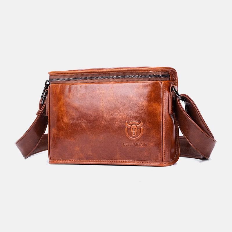 Män Äkta Läder Stöldskyddande Slitstark 7.9 Tum iPad Vintage Fyrkantig Väska Crossbody-Väska Axelväska