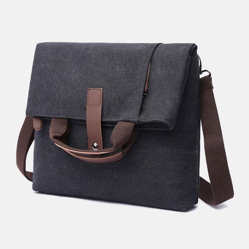 Män Canvas Stöldskyddad Vattentät Vintage Messenger Bag Axelväska Crossbody Bag Handväska