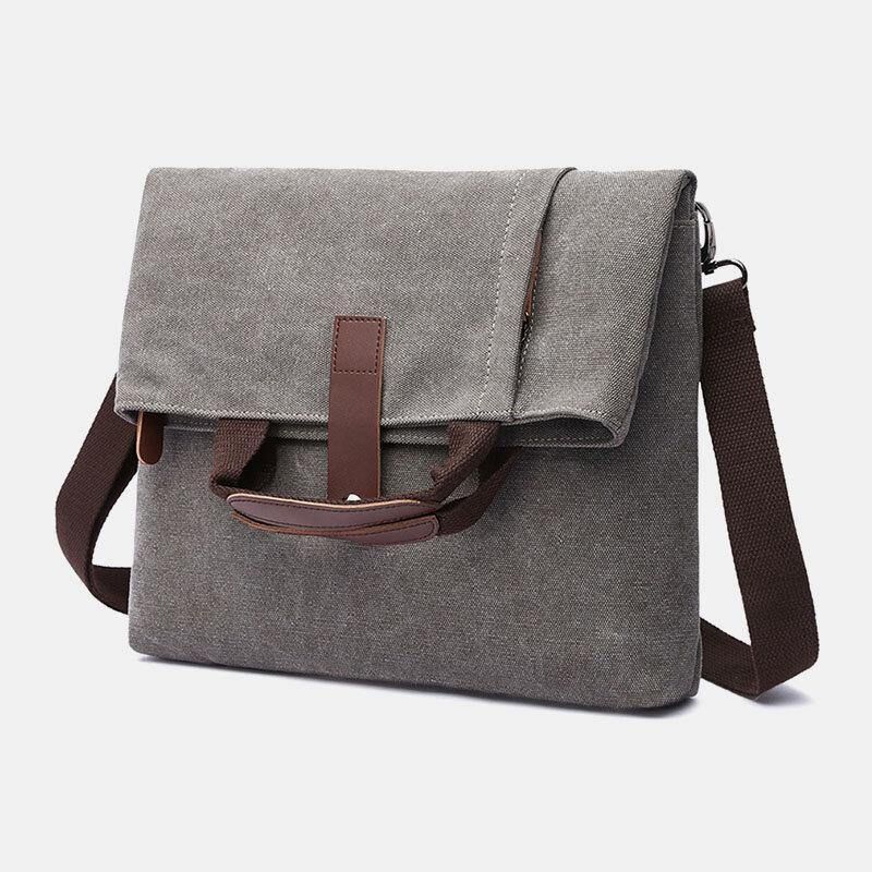 Män Canvas Stöldskyddad Vattentät Vintage Messenger Bag Axelväska Crossbody Bag Handväska