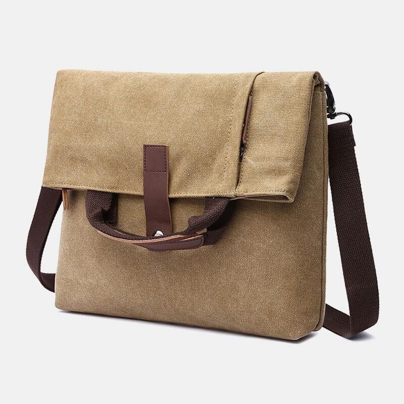 Män Canvas Stöldskyddad Vattentät Vintage Messenger Bag Axelväska Crossbody Bag Handväska