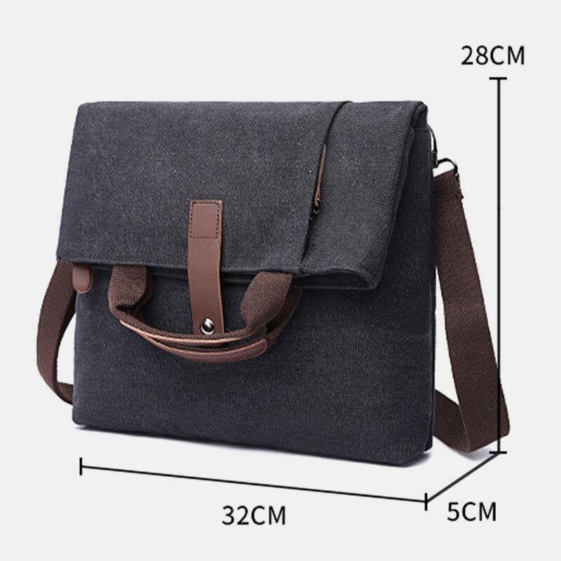 Män Canvas Stöldskyddad Vattentät Vintage Messenger Bag Axelväska Crossbody Bag Handväska